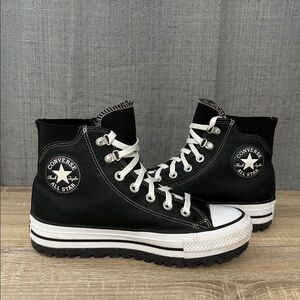 Converse Chuck Taylor Unisex Black and White High-Top Platform Sneakers